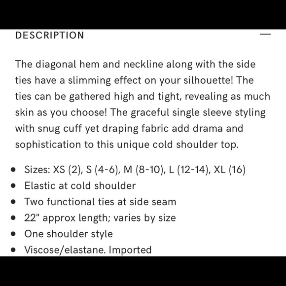 NIP VENUS cold shoulder side tie top - Picture 11 of 11